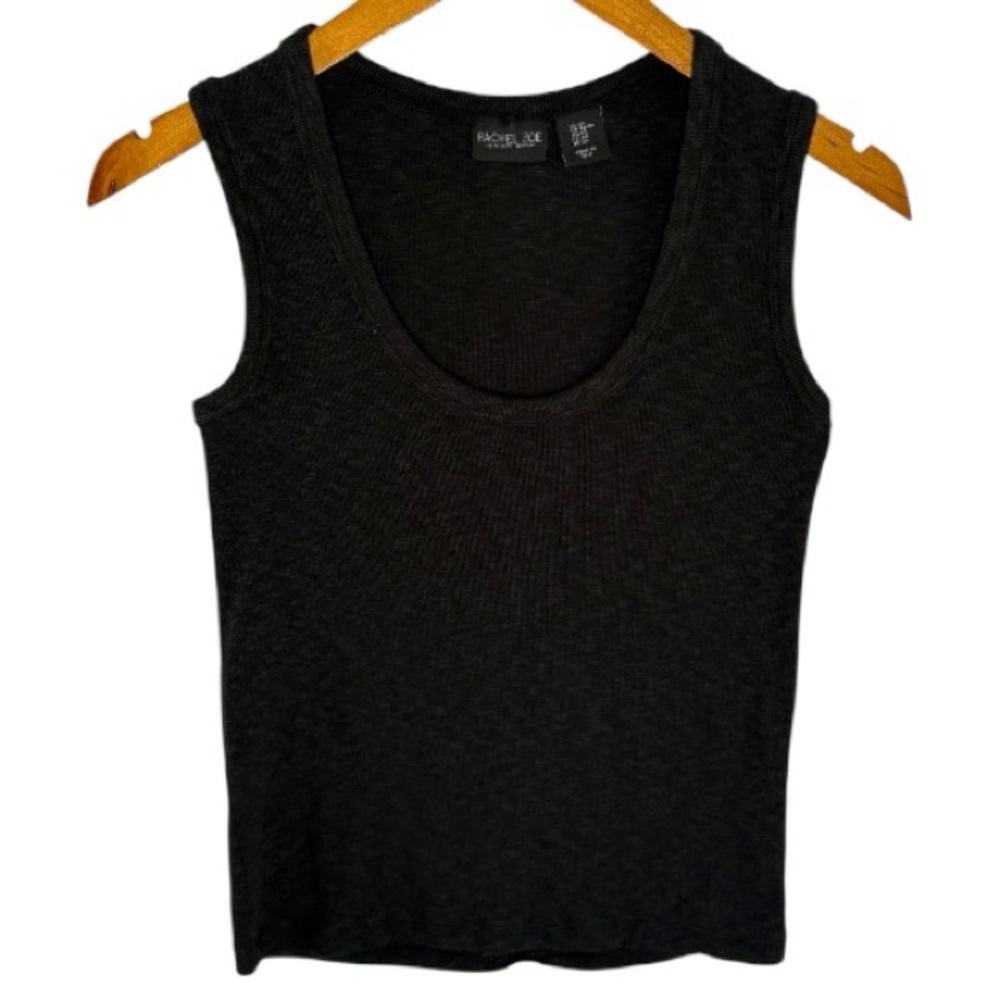 Rachel Zoe Charcoal Ribbed Knit Top